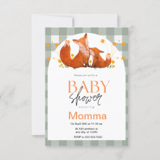 Invitation Baby shower Red Fox