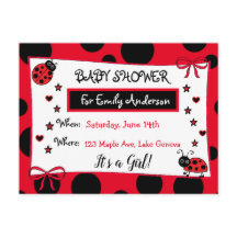 Invitation Baby shower Red Ladybug