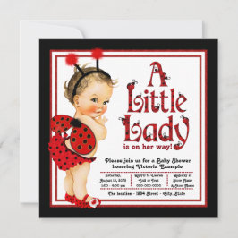 Invitation Baby shower Red Ladybug de la petite fille mignonn