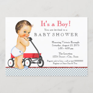 Invitation Baby shower Red Wagon