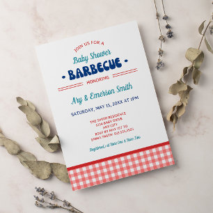 Invitation Baby shower Red White and Blue