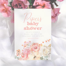 Baby Shower Rétro Fleurie Fille