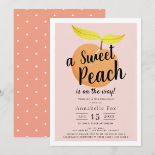 Invitation Baby shower Retro Sweet Peach