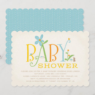 Invitation Baby shower Rock-a-bye - Bleu