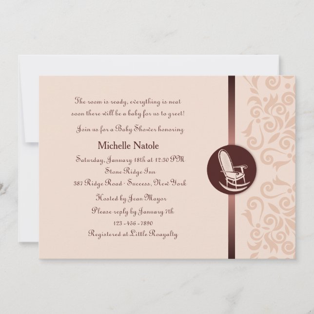 Invitation Baby shower Rocking Chair (Devant)