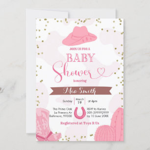 Invitation baby shower Rodeo cowgirl