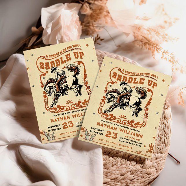 Invitation Baby shower Rodeo Western Cowboy (Créateur téléchargé)