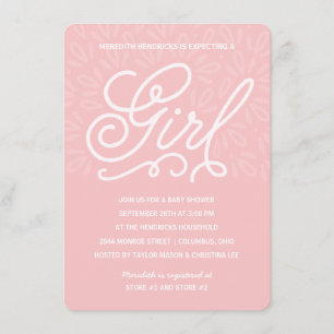 Invitation Baby shower rose