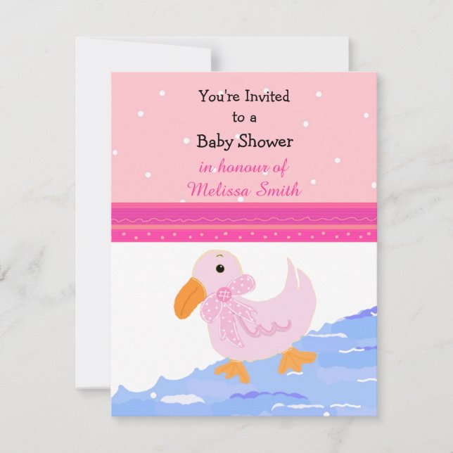 Invitation Baby shower rose (Devant)