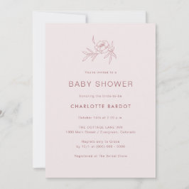 Invitation Baby shower rose