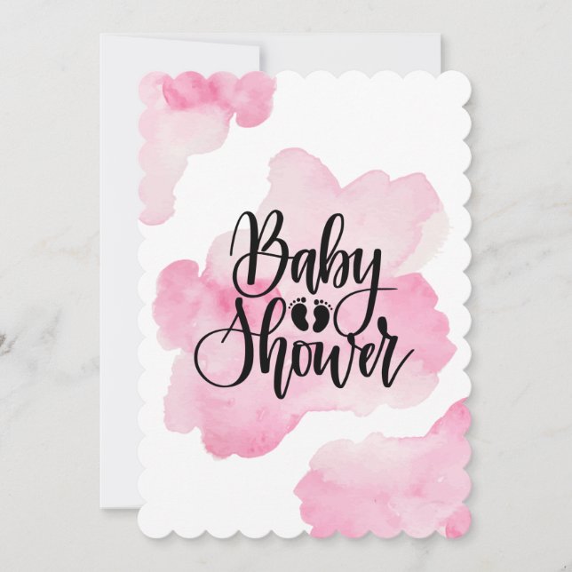 Invitation Baby shower rose (Devant)