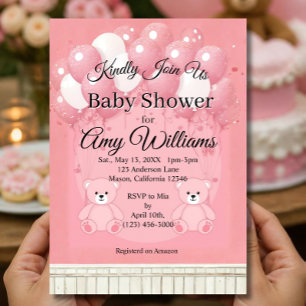 Invitation Baby shower Rose