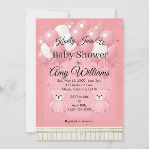 Invitation Baby shower Rose