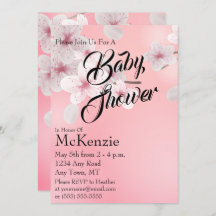 Invitation Baby shower rose