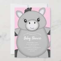 Baby shower rose âne