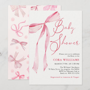 Invitation Baby shower Rose Blush & Bows