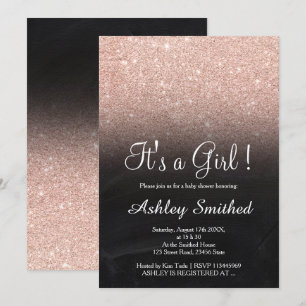 Invitation Baby shower rose de fille de tableau de parties