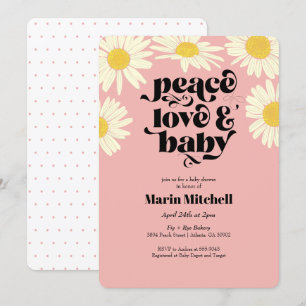 Invitation Baby shower rose de la folie rétro