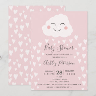 Invitation baby shower rose de l'illustration du nuage de coe