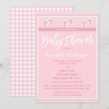 Baby shower rose d'empreinte de pas de fille