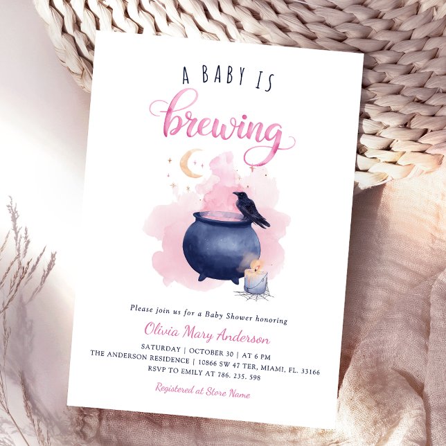 Invitation Baby shower rose d'Halloween (Créateur téléchargé)