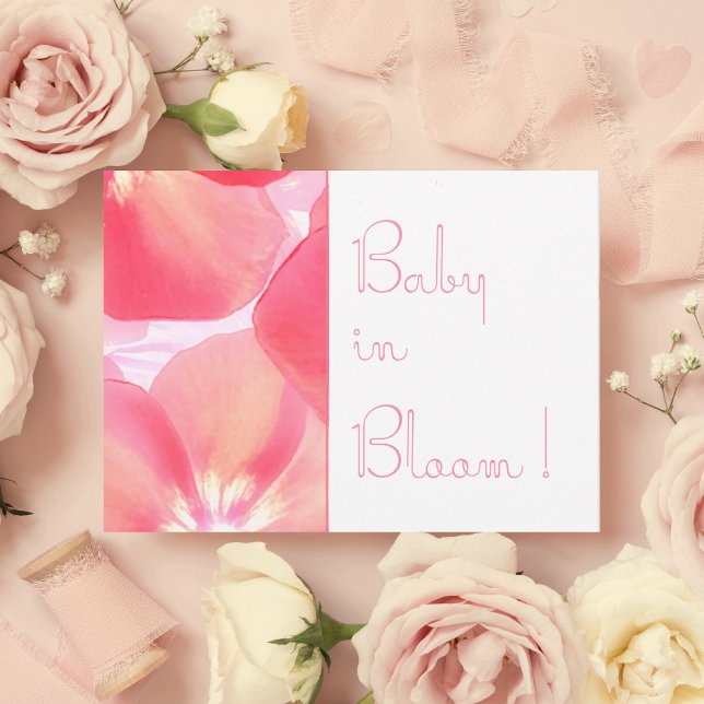 Invitation Baby shower rose en fleur (Beautiful botanical Baby in Bloom invitations and partyware.)