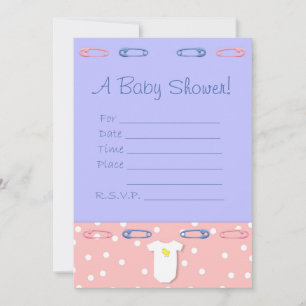Invitation Baby shower rose et bleu