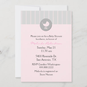 Invitation Baby shower rose et gris