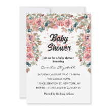 Baby shower rose Floral Joli Aquarelle Fleurs
