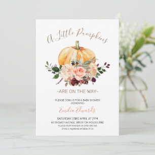 Invitation Baby shower rose Floral Little Citrouil