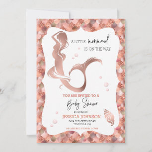 Invitation Baby shower rose Gold Little Mermaid