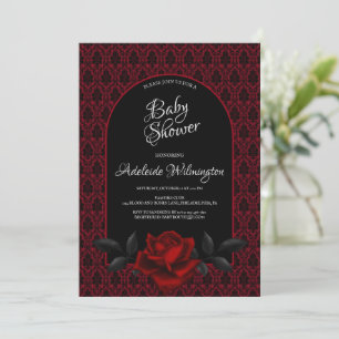 Invitation Baby shower Rose gothique foncé