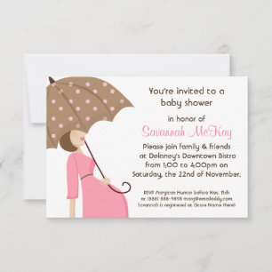 Invitation Baby shower rose - Le bébé de maman moderne