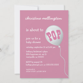 Invitation Baby shower rose mignon avec le ballon pour la