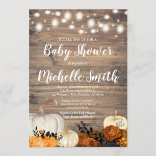 Invitation Baby shower Rose orangé d'Halloween