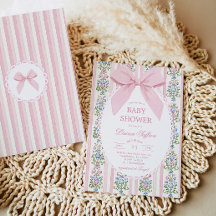 Baby Shower Rose Ruban Fantaisiste