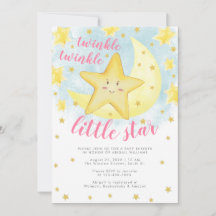 Baby shower rose souriant or Twinkle Little Star