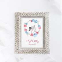 Baby shower rose vif d'hiver Faveurs Panneau de ta