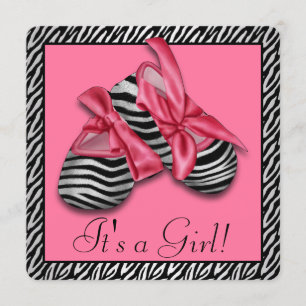 Invitation Baby shower rose Zebra