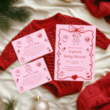 Baby shower rouge et rose mignon pour filles ou ga