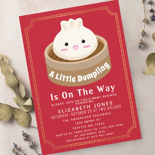 Invitation Baby shower Rouge mignon
