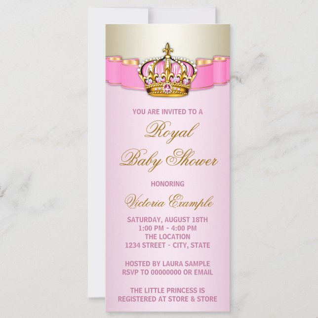 Invitation Baby shower royal (Devant)