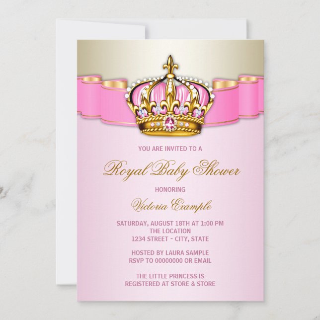 Invitation Baby shower royal (Devant)