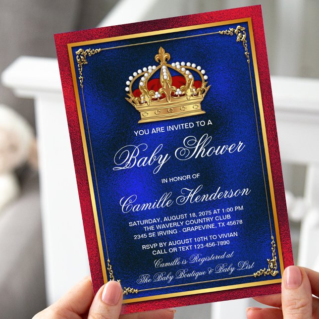 Invitation Baby shower royal (Créateur téléchargé)