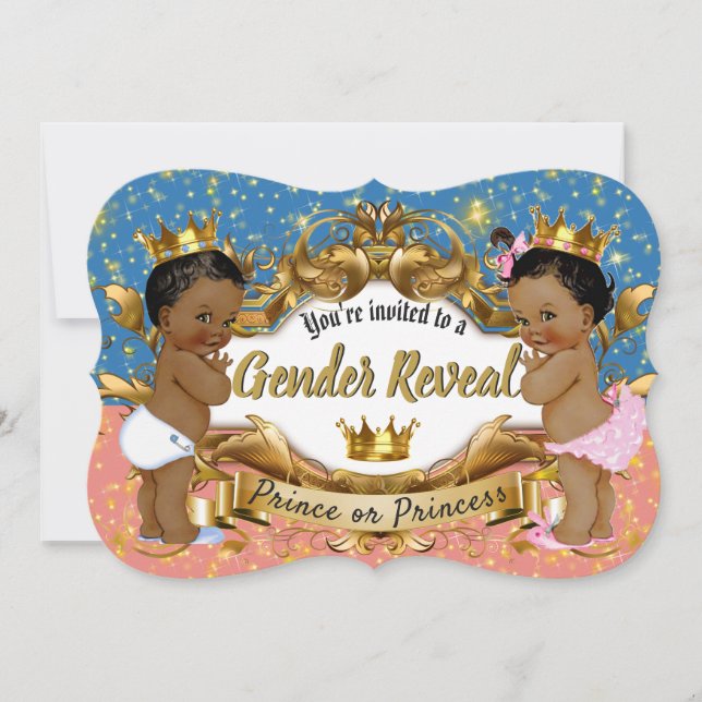 Invitation Baby shower royal africain de la révélation de l'é (Devant)