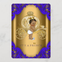 Baby shower Royal Blue and Gold Ethnic Prince