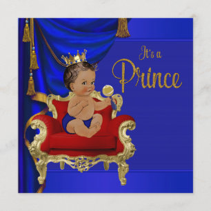 Invitation Baby shower Royal Blue Fancy