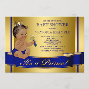 Invitation Baby shower royal de l'or