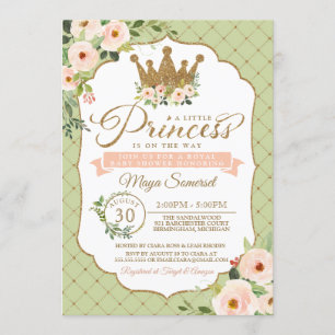 Invitation Baby shower royal Gold de Little Princess Blush Mi