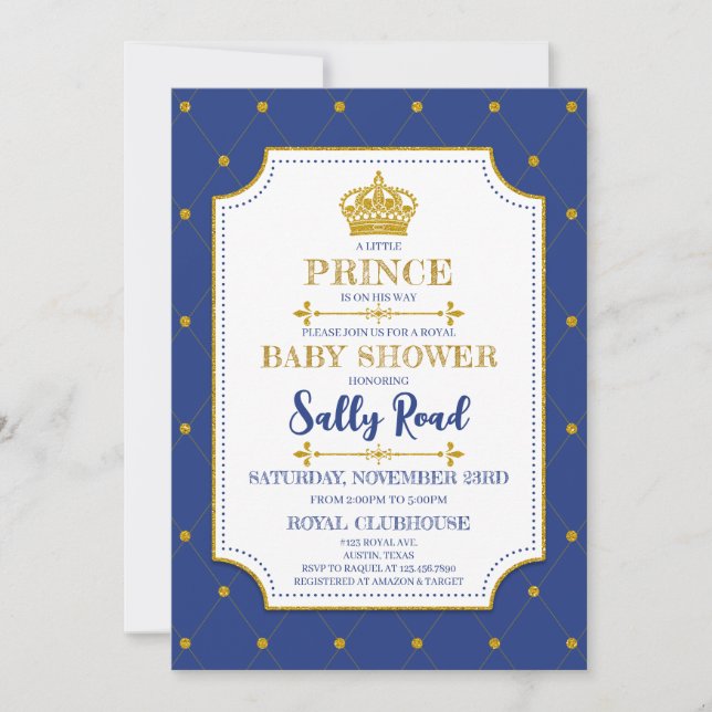 Invitation Baby shower Royal Prince (Devant)
